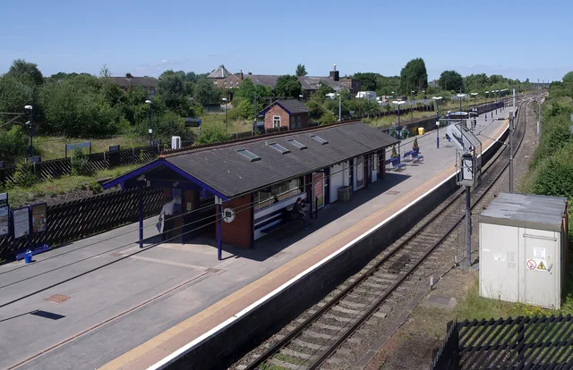 The southbound platform at Thirsk railway station
